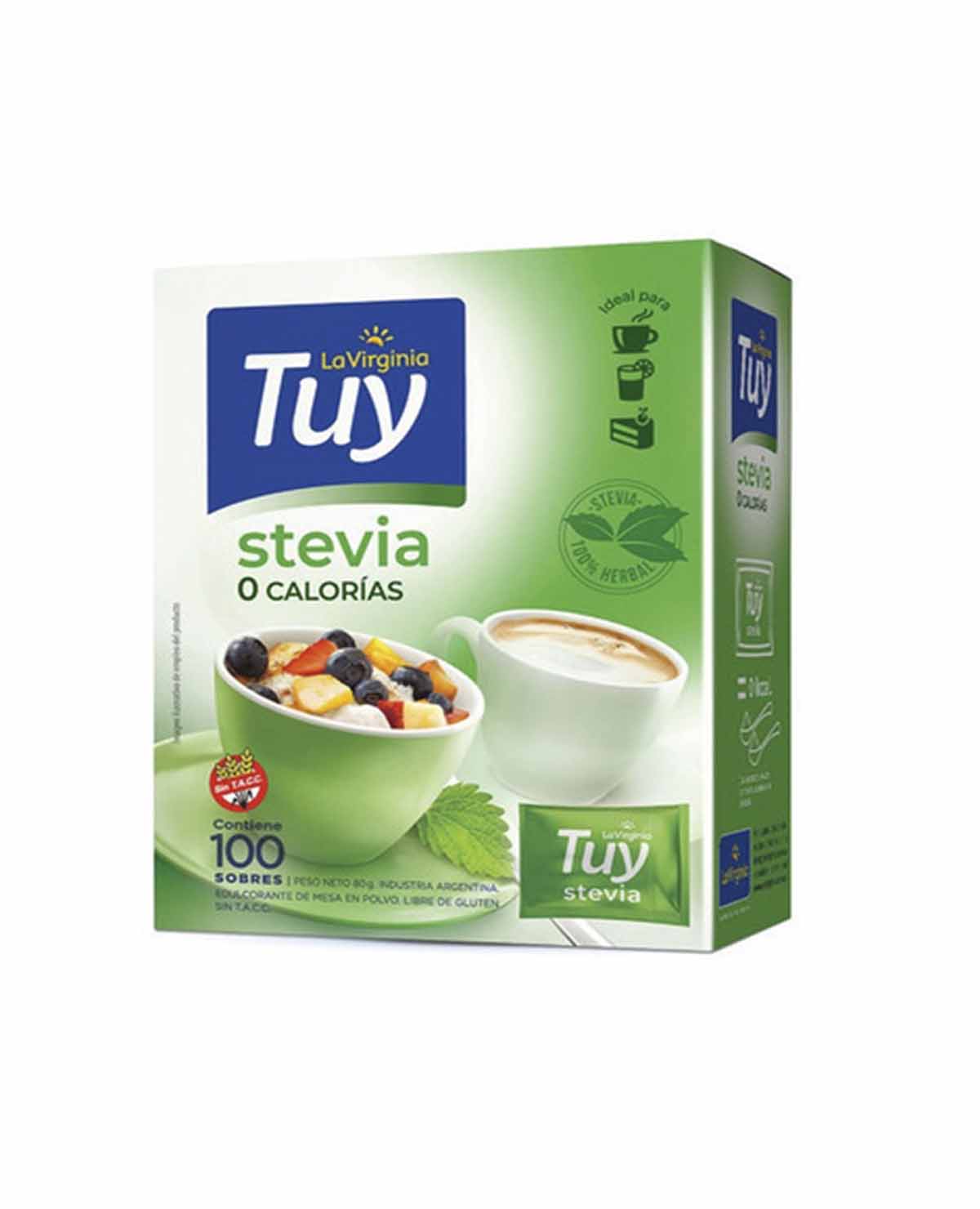 Edulcorante Tuy La Virginia Stevia x 100 Sobres